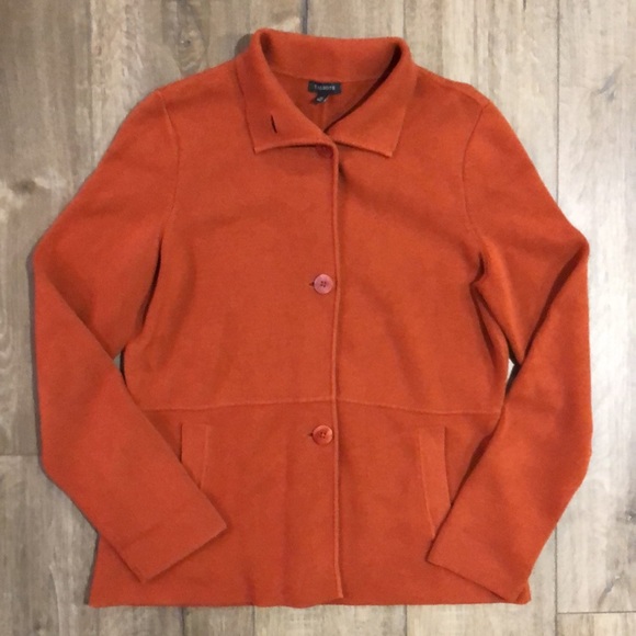 Talbots Sweaters - TALBOTS Women's Orange Cardigan Sweater Jacket